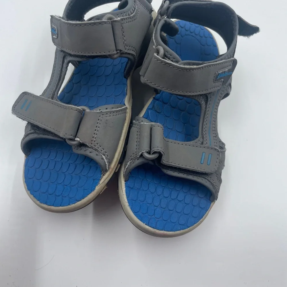 Eddie Bauer Rocky Kids Sport Sandals Grey Blue Hook and Loop - Size 2‎